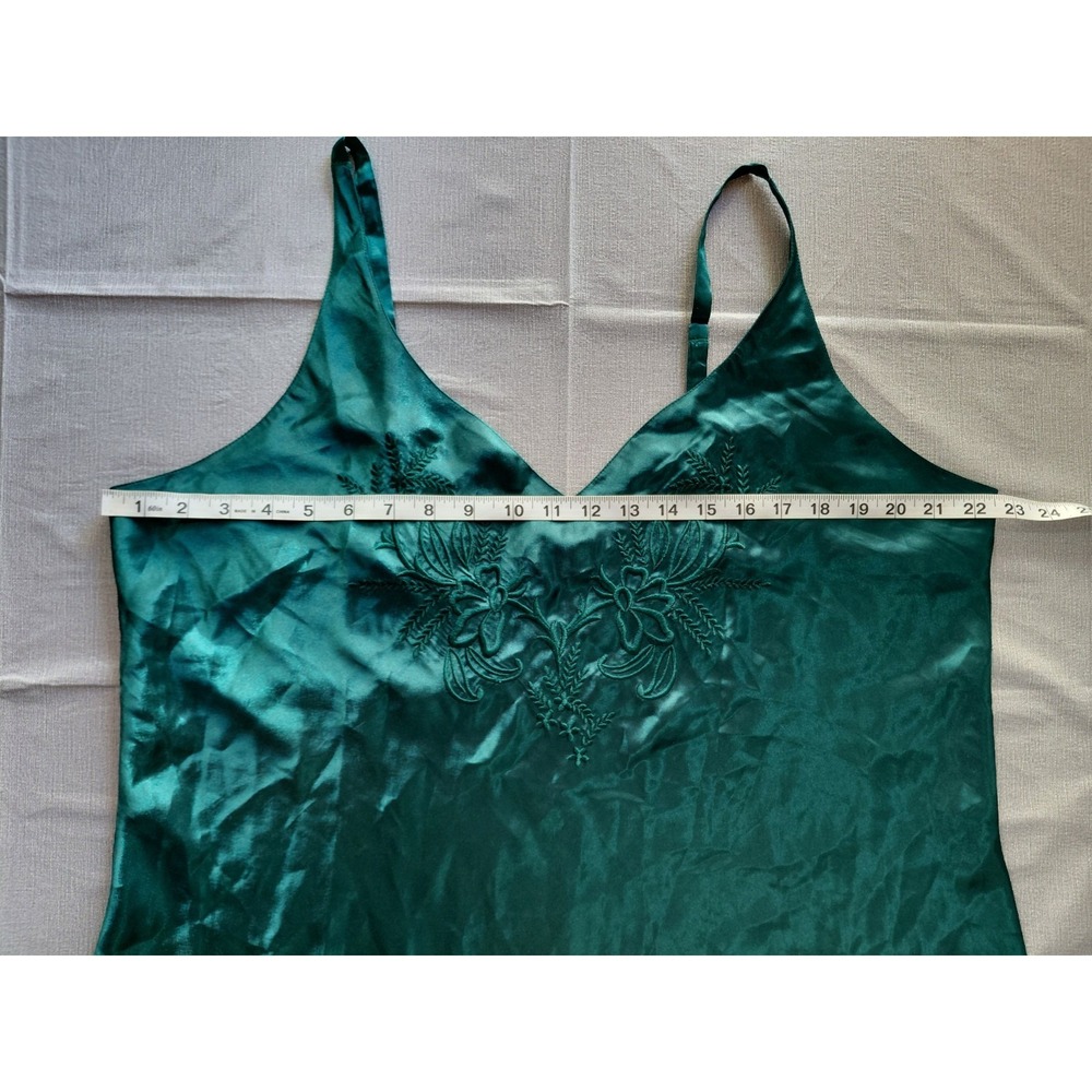 Vtg Y2K Erika Taylor Women's Intimates Slip Dress Nightgown Sz 1X Floral Emerald - Picture 10 of 11